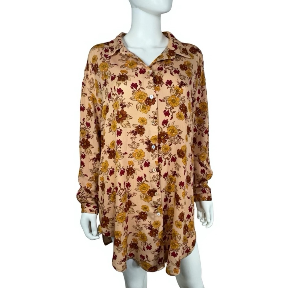 Shop the Mint Taking Care of You Peach Pink Floral Tunic